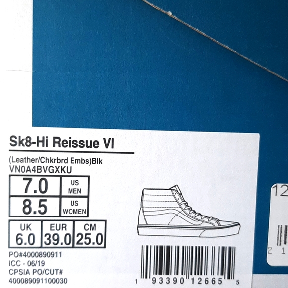 Vault by Vans Sk8-Hi Reissue VLT LX Checkerboard Embossed *NWTin Box* - Picture 9 of 10